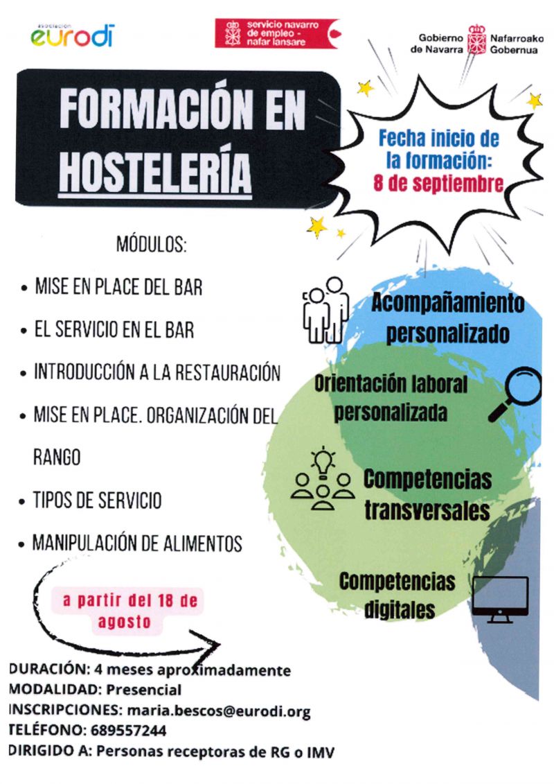 FORMACIÓN EN HOSTELERÍA
