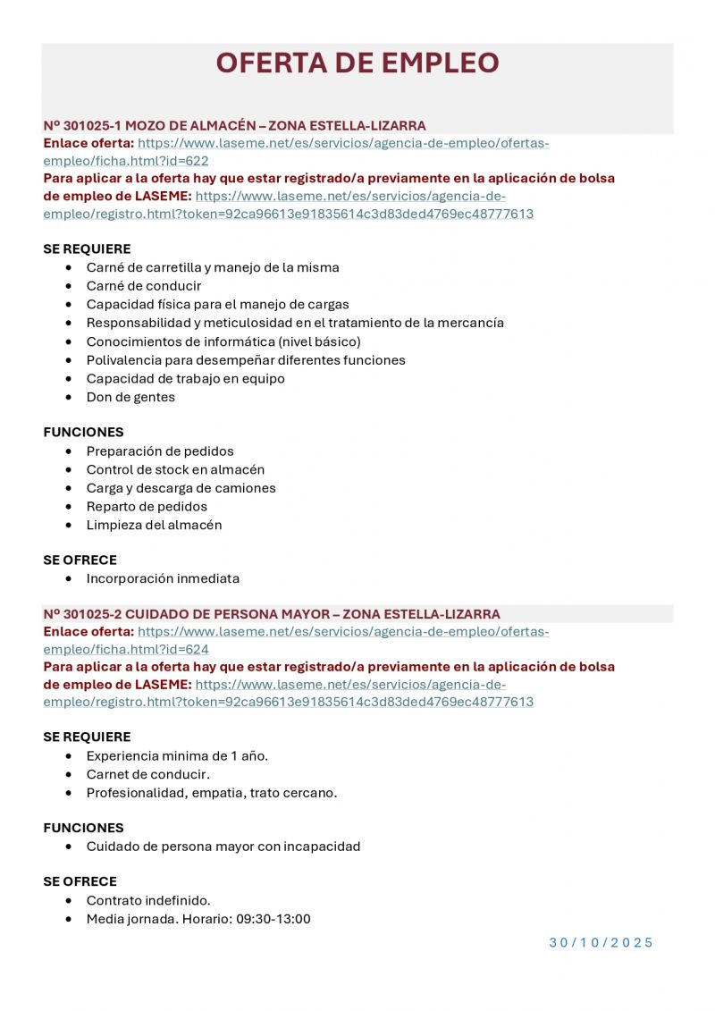 OFERTA DE EMPLEO