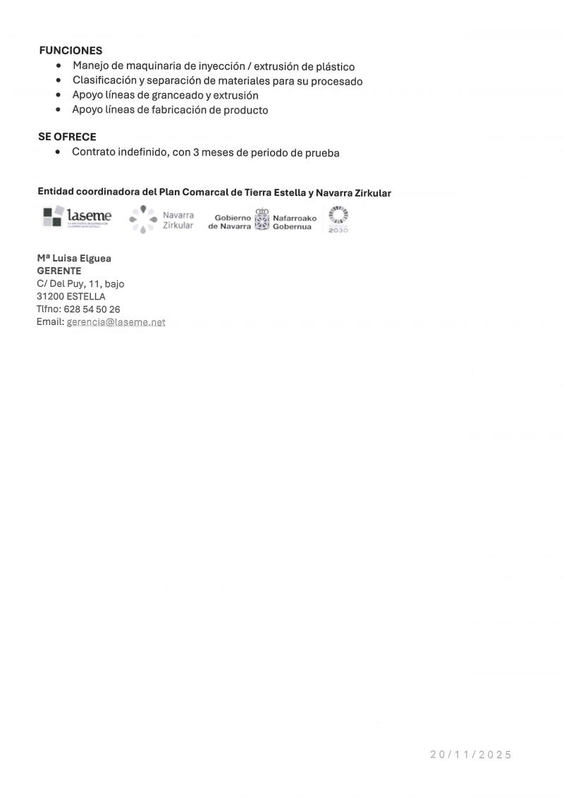 OFERTA DE EMPLEO LASEME
