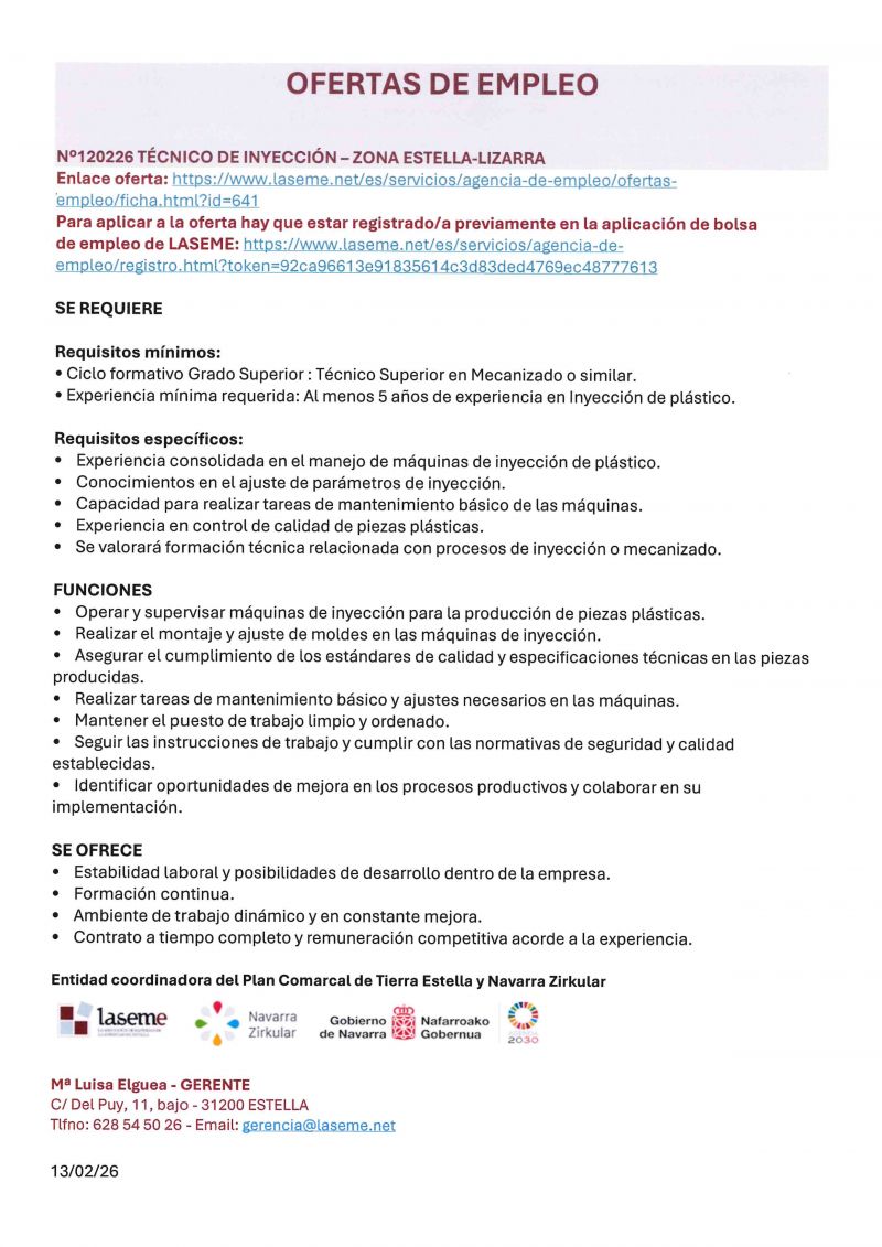 OFERTA DE EMPLEO