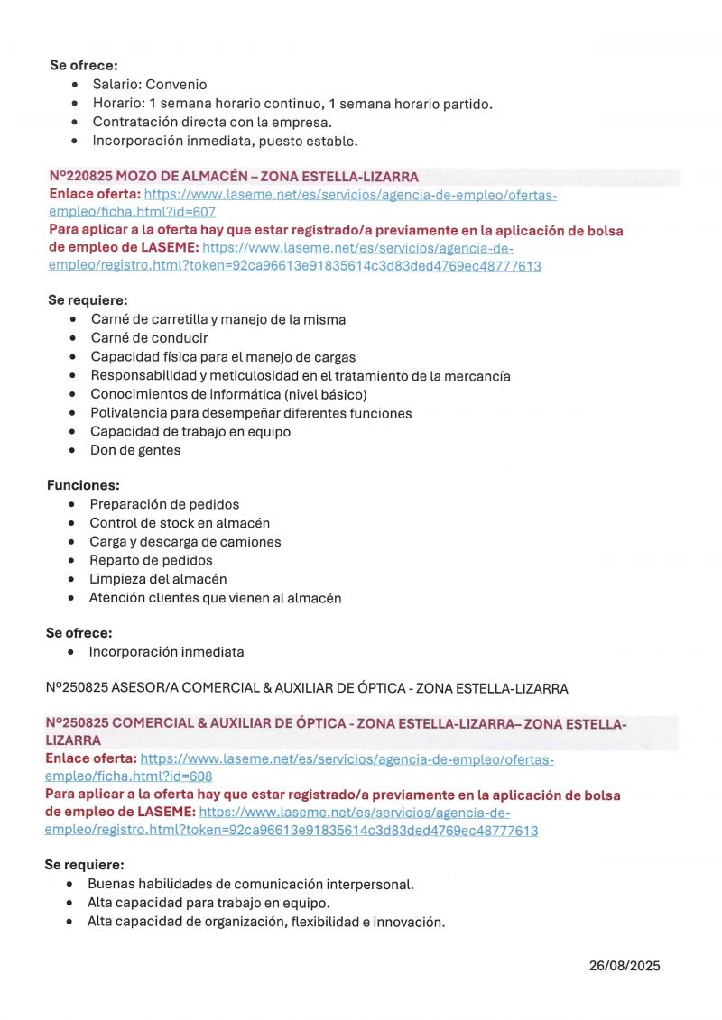 OFERTA DE EMPLEO LASEME