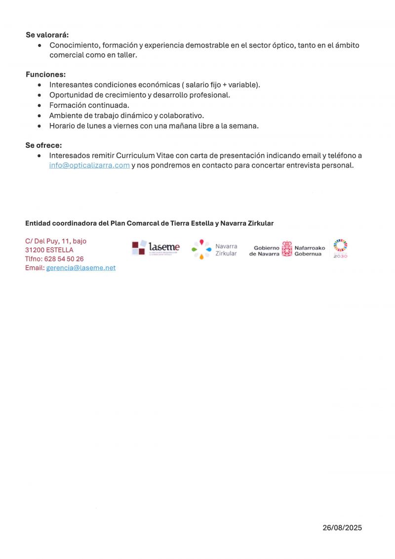 OFERTA DE EMPLEO LASEME