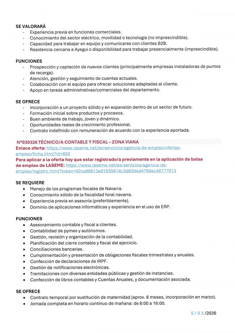 OFERTA DE EMPLEO LASEME